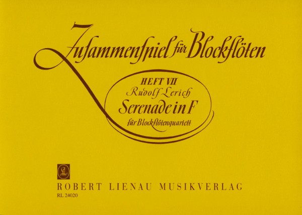 Serenade in F  Für Blockflöten-Quartett  Partitur