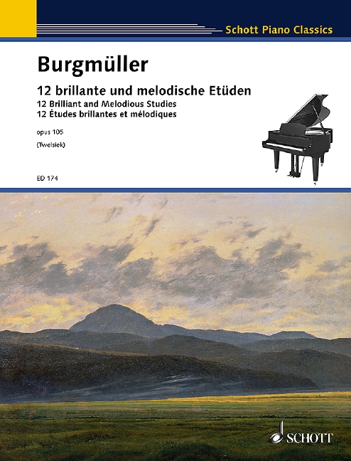 12 brillante und melodische Etüden op.105  für Klavier  