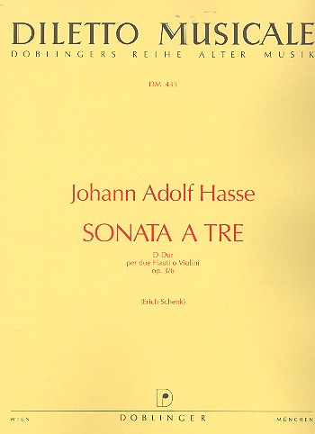 Sonate D-Dur op.3,6&nbsp;&nbsp;für 2 Flöten und Bc&nbsp;&nbsp;