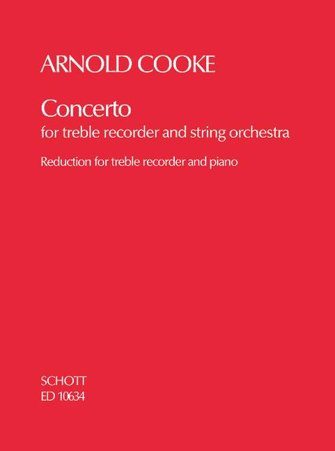 Concerto  for treble recorder and orchestra  for recorder and piano