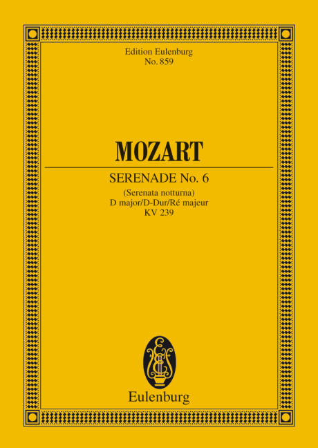 Serenade D-Dur Nr.6 KV239&nbsp;&nbsp;für Orchester&nbsp;&nbsp;Studienpartitur
