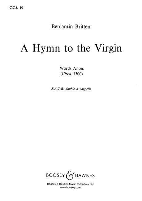 A Hymn to the Virgin&nbsp;&nbsp;for mixed chorus (SSAATTBB)&nbsp;&nbsp;score (en)