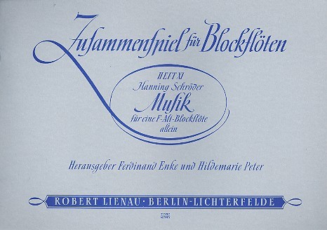 Musik&nbsp;&nbsp;für eine Altblockflöte allein&nbsp;&nbsp;