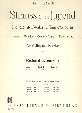 Strauss für die Jugend Band 3&nbsp;&nbsp;Violine 3 solo&nbsp;&nbsp;