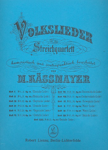 Volkslieder Band 7 - Österreichische Lieder&nbsp;&nbsp;für Streichquartett&nbsp;&nbsp;Stimmen