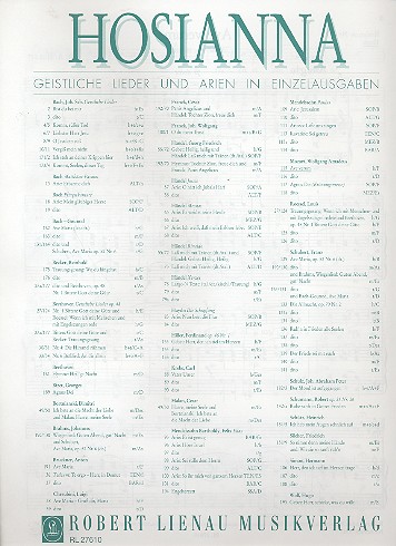 Ave verum  Für hohe Singstimme und Klavier  Hosianna