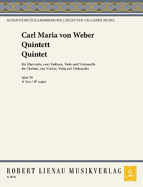 Grand quintetto op.34  Für Klarinette und Streichquartett  5 Stimmen