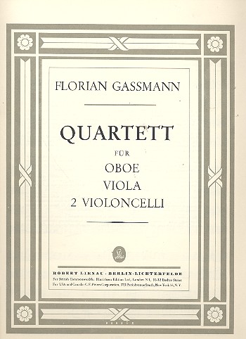 Quartett B-Dur  für Oboe, Viola und 2 Violoncelli  4 Stimmen