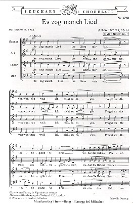 Es zog manch Lied op.63,1  für gem Chor  Partitur