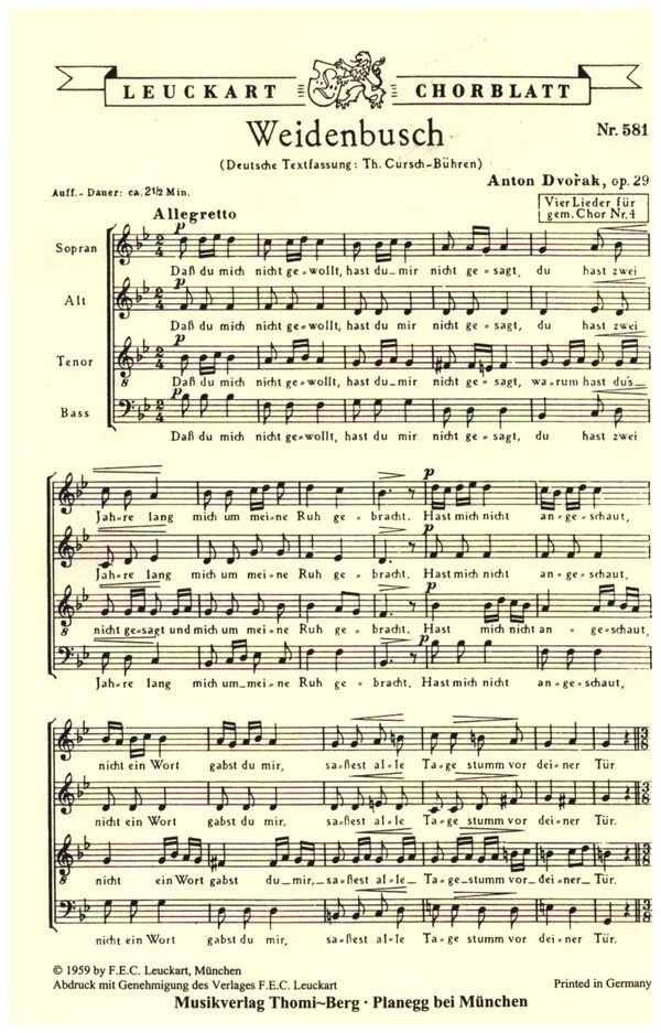 Weidenbusch op.29,4  für gem Chor  Partitur (dt)
