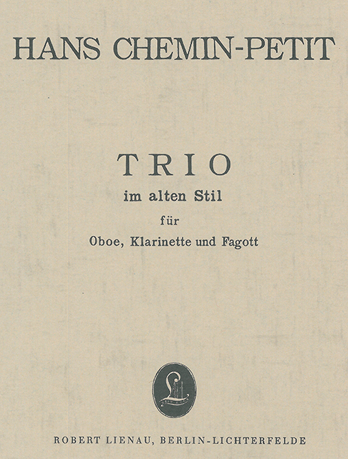 Trio im alten Stil  für Oboe, Klarinette und Fagott  Studienpartitur