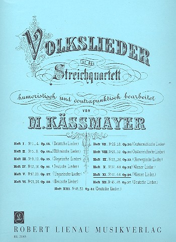 Volkslieder Band 11 - Wiener Lieder&nbsp;&nbsp;für Streichquartett&nbsp;&nbsp;Stimmen
