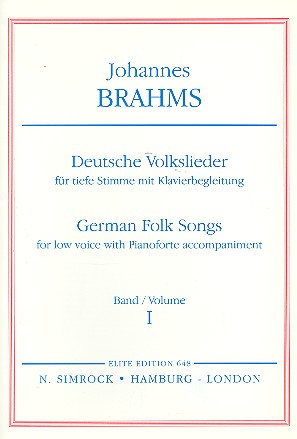 Deutsche Volkslieder Band 1&nbsp;&nbsp;für tiefe Singstimme und Klavier&nbsp;&nbsp;