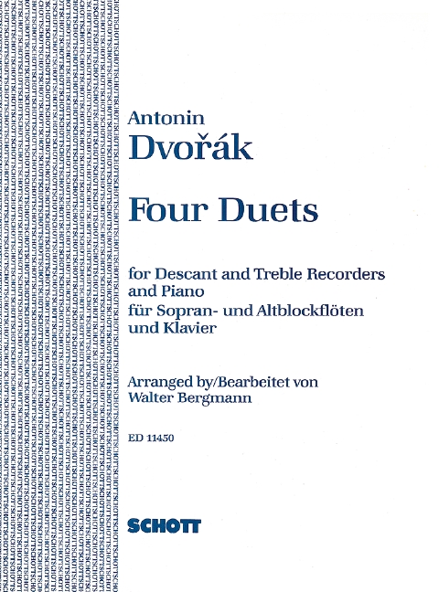 Four Duets op.38  for SA recorders and piano  score and recorder score