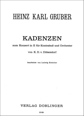 Kadenzen zum Kontrabasskonzert E-Dur  Gruber, Heinz Karl, bearb.  