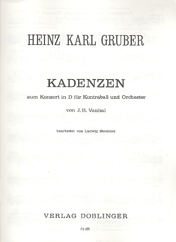 Kadenzen zum Kontrabasskonzert&nbsp;&nbsp;D-dur&nbsp;&nbsp;Streicher, Ludwig, bearb.