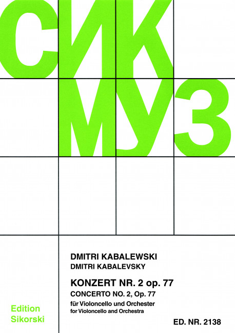 Konzert Nr.2 op.77 für Violoncello&nbsp;&nbsp;und Orchester für Violoncello&nbsp;&nbsp;und Klavier