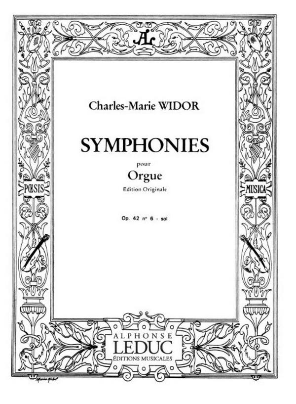 Symphonie sol majeur no.6 op.42,2&nbsp;&nbsp;pour orgue&nbsp;&nbsp;