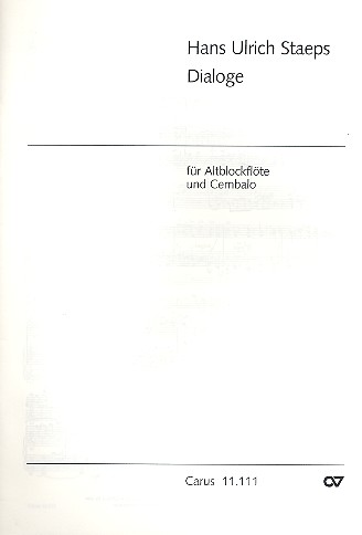 Dialoge für Altblockflöte und&nbsp;&nbsp;Cembalo&nbsp;&nbsp;