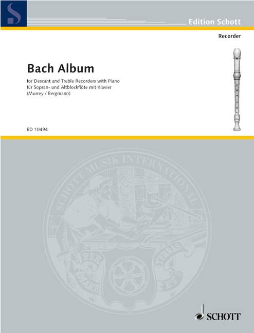 Bach Album  for 2 recorders (SA) and piano  parts