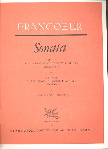 Sonate d-Moll  für Sopranblockflöte und Klavier  