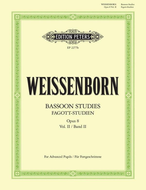 Fagott-Studien op.8 Band 2  für Fortgeschrittene  