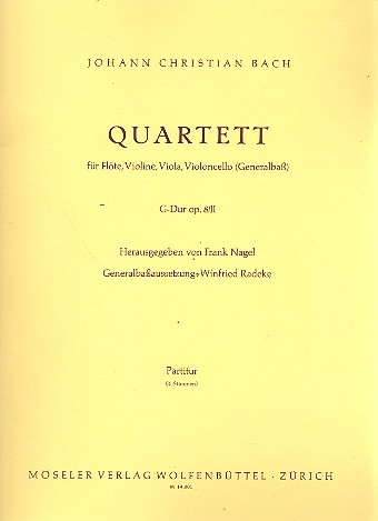 Quartett G-Dur op.8,2  für Flöte und Streichtrio  Partitur und Stimmen