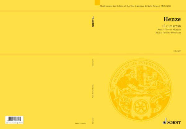 El Cimarrón&nbsp;&nbsp;für Bariton, Flöte, Gitarre, Schlagzeug&nbsp;&nbsp;Studienpartitur