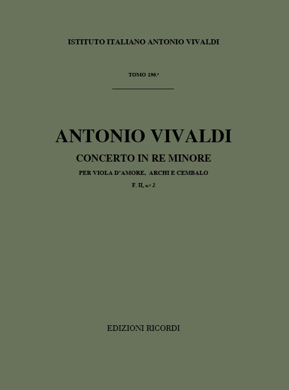 Concerto re minore F.II:2&nbsp;&nbsp;per viola d'amore e archi&nbsp;&nbsp;partitura