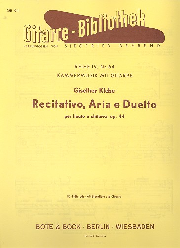 Recitativo, Aria e Duetto op.44  für Flöte und Gitarre  