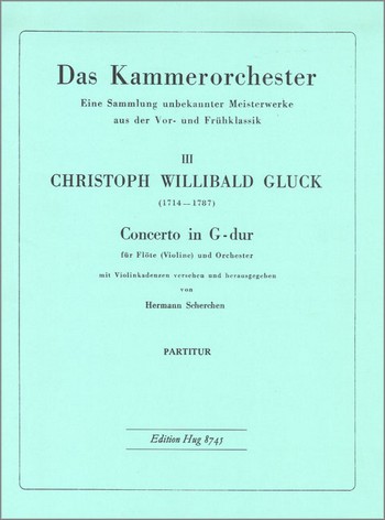 Concerto G-Dur für Flöte und  Orchester  Partitur