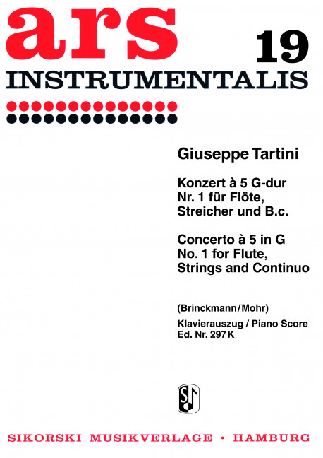 Konzert à 5 G-Dur für Flöte,&nbsp;&nbsp;Streicher und Bc für Flöte&nbsp;&nbsp;und Klavier