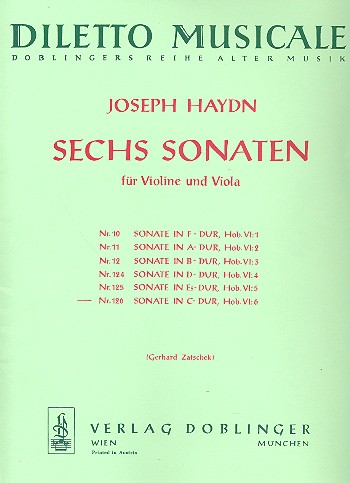 Sonate C-Dur Hob.V:6&nbsp;&nbsp;für Violine und Viola&nbsp;&nbsp;Stimmen
