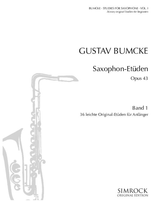Etüden op.43 Band 1 - 36 leichte Original-Etüden&nbsp;&nbsp;für Saxophon&nbsp;&nbsp;