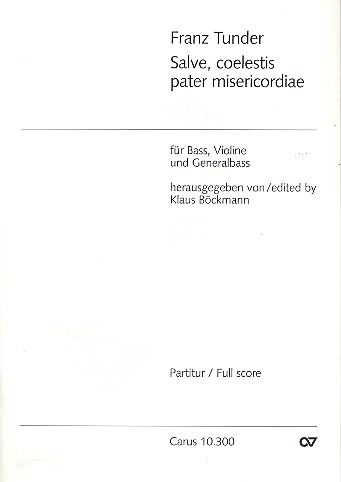 Salve coelestis pater misericordiae&nbsp;&nbsp;für Bass, Violine und Bc&nbsp;&nbsp;Partitur (la)