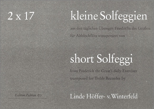 2 x 17 kleine Solfeggien  für Altblockflöte  