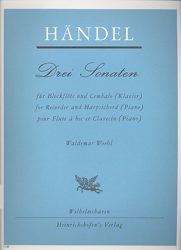 3 Sonaten   für Altblockflöte und Bc  