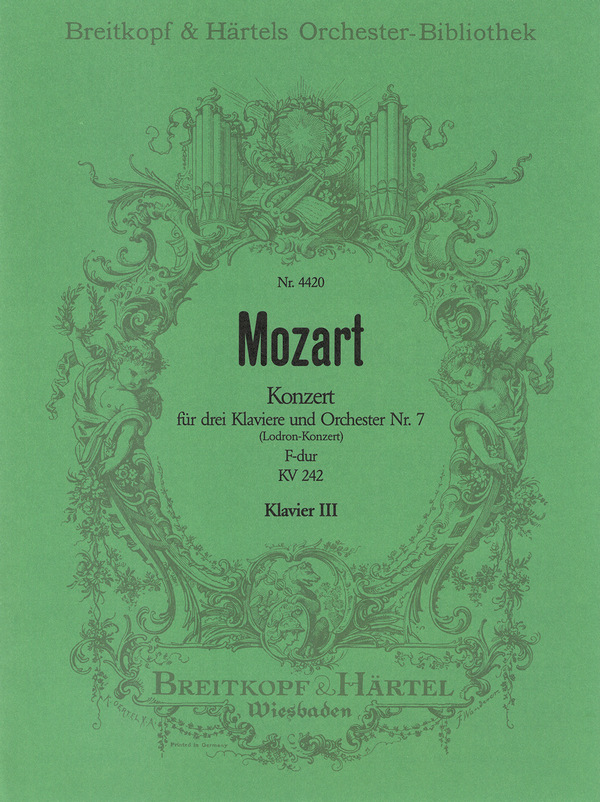 Konzert F-Dur KV242&nbsp;&nbsp;für 3 Klaviere und Orchester&nbsp;&nbsp;Klavier solo 3