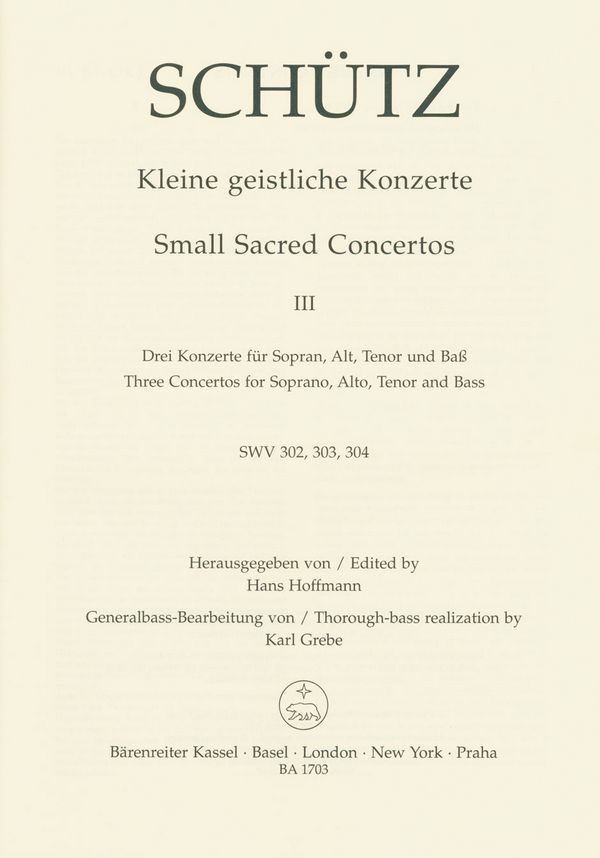 Ein Kind ist uns geboren SWV302&nbsp;&nbsp;für gem Chor und Bc&nbsp;&nbsp;Partitur (dt)