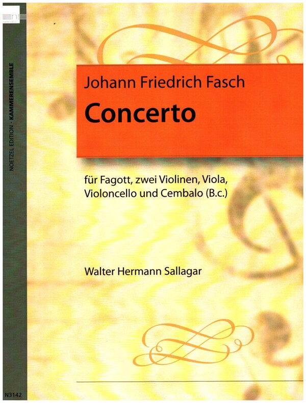 Concerto C-Dur  für Fagott, 2 Violinen, Viola, Violoncello und Cembalo (Bc)  Partitur (= Cembalo)