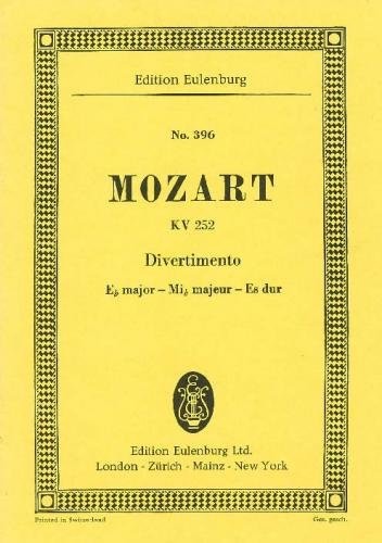 Divertimento no. 12 e flat major KV252  for 2 oboes, 2 horns and 2 bassoons  Miniature score