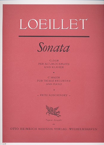 Sonate C-Dur&nbsp;&nbsp;für Altblockflöte und Klavier&nbsp;&nbsp;