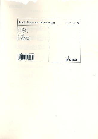 Tänze aus Siebenbürgen&nbsp;&nbsp;für Streicher&nbsp;&nbsp;Stimmen