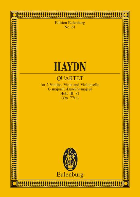 Streichquartett G-Dur op.77,1 Hob.III:81&nbsp;&nbsp;für Streichquartett&nbsp;&nbsp;Studienpartitur