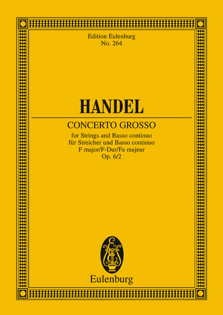 Concerto grosso F-Dur op.6,2  für Orchester  Studienpartitur