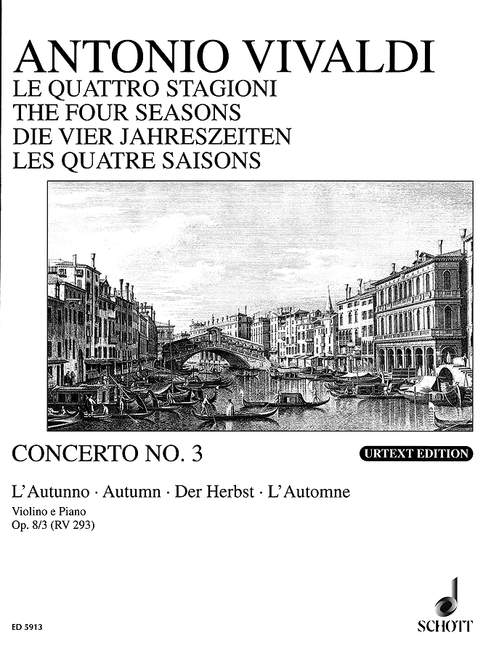 Le quattro stagioni op.8,3 RV293&nbsp;&nbsp;für Violine und Klavier&nbsp;&nbsp;