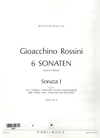 Sonate G-Dur Nr.1 für Streicher&nbsp;&nbsp;Violine 1&nbsp;&nbsp;