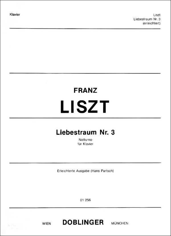 Liebestraum Nr.3 C-Dur : Notturno&nbsp;&nbsp;für Klavier (erleichterte Ausagbe)&nbsp;&nbsp;