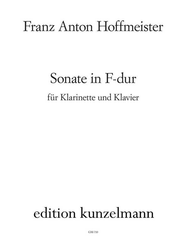 Sonate F-Dur&nbsp;&nbsp;für Klarinette und Klavier&nbsp;&nbsp;