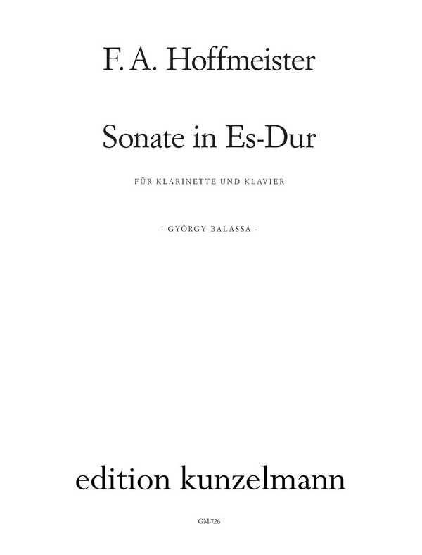 Sonate Es-Dur&nbsp;&nbsp;für Klarinette und Klavier&nbsp;&nbsp;